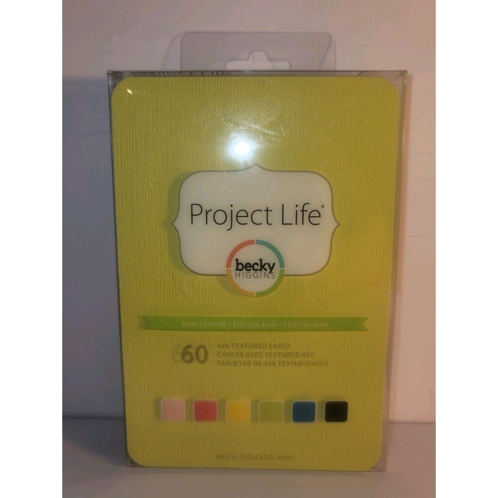 Project Life 4"x6" 60 Cards Becky Higgins Kiwi edition Textured Cards